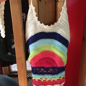 Woven Rainbow Crop Top
